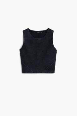 Ropa De Punto|Camisas Y Blusas-Desigual Camiseta punto efecto lavado