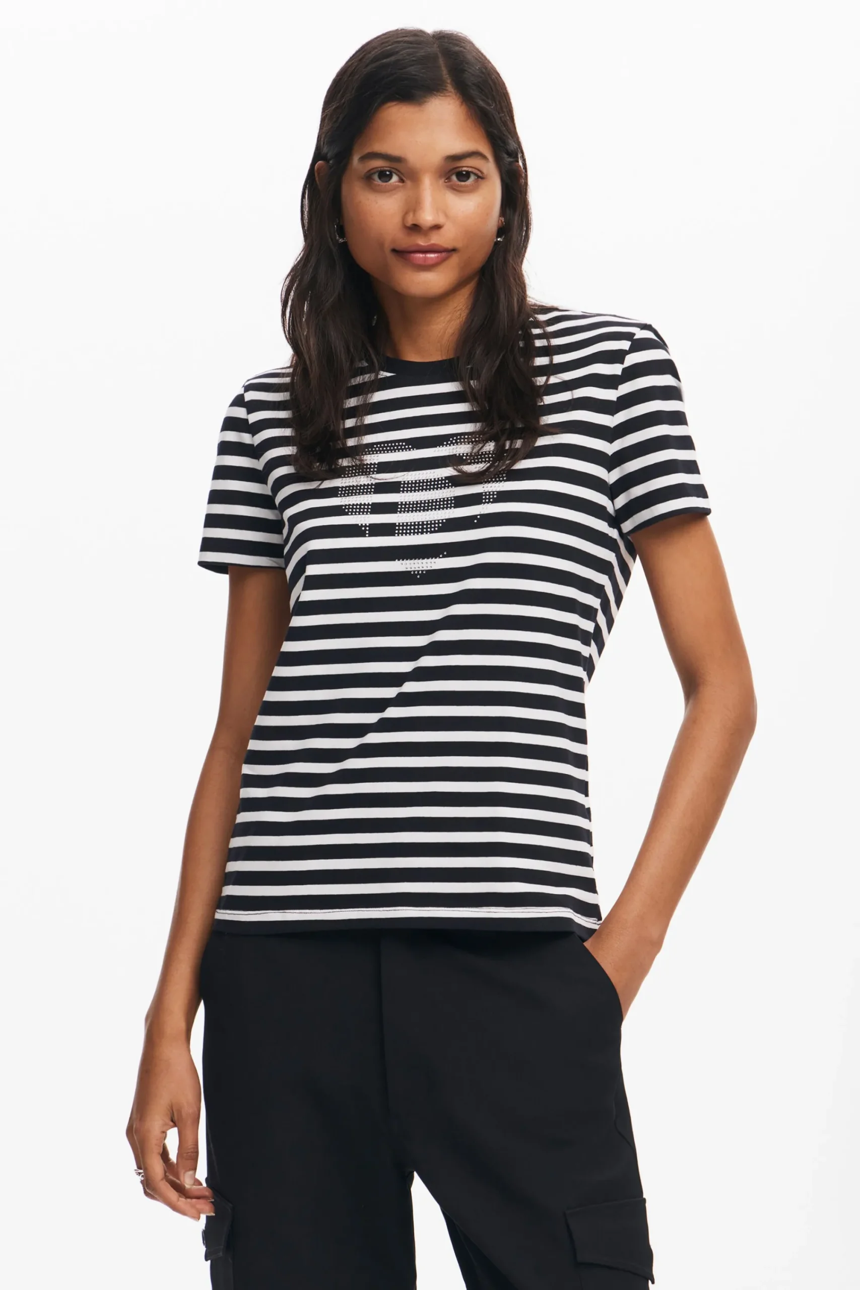 Camisas Y Blusas|Camisetas-Desigual Camiseta rayas corazón