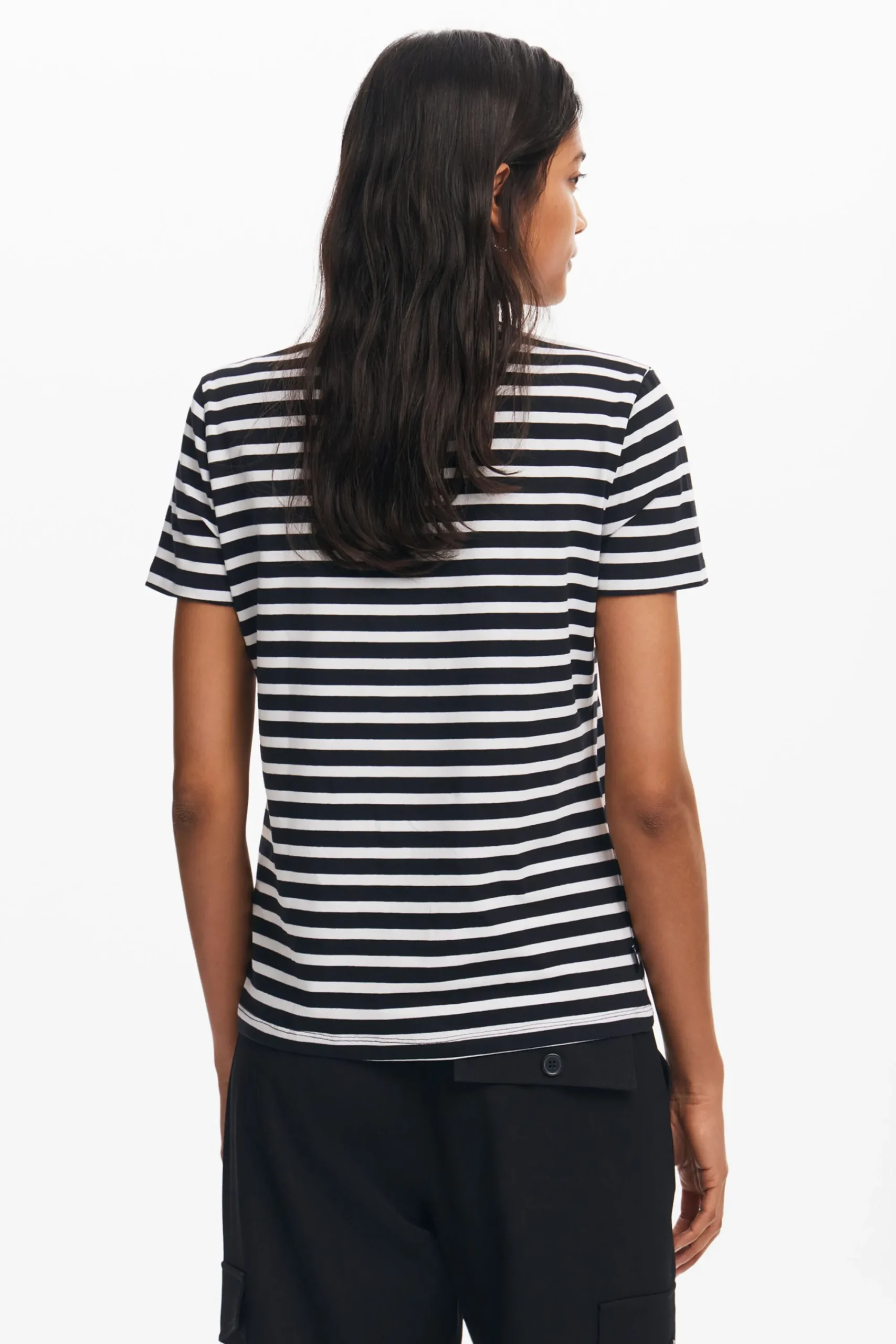 Camisas Y Blusas|Camisetas-Desigual Camiseta rayas corazón