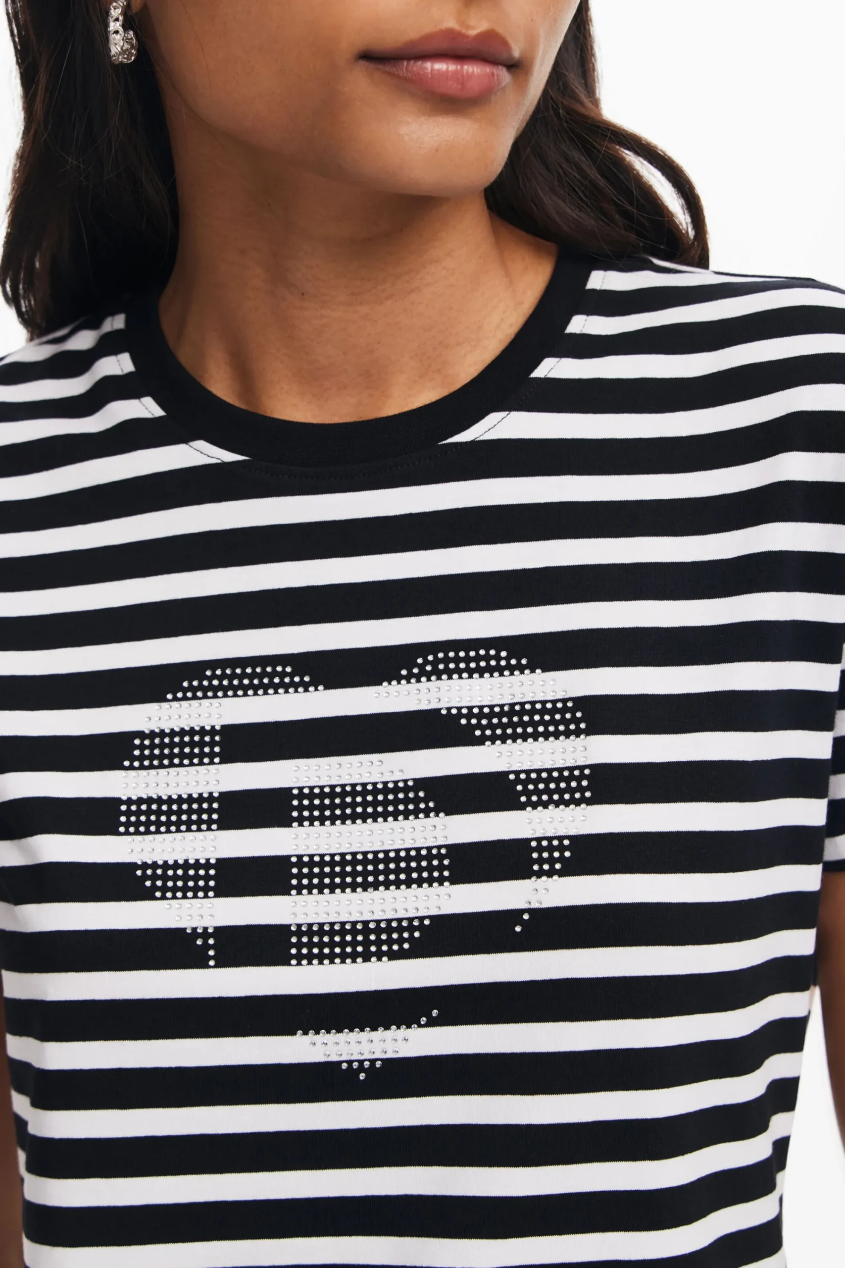 Camisas Y Blusas|Camisetas-Desigual Camiseta rayas corazón