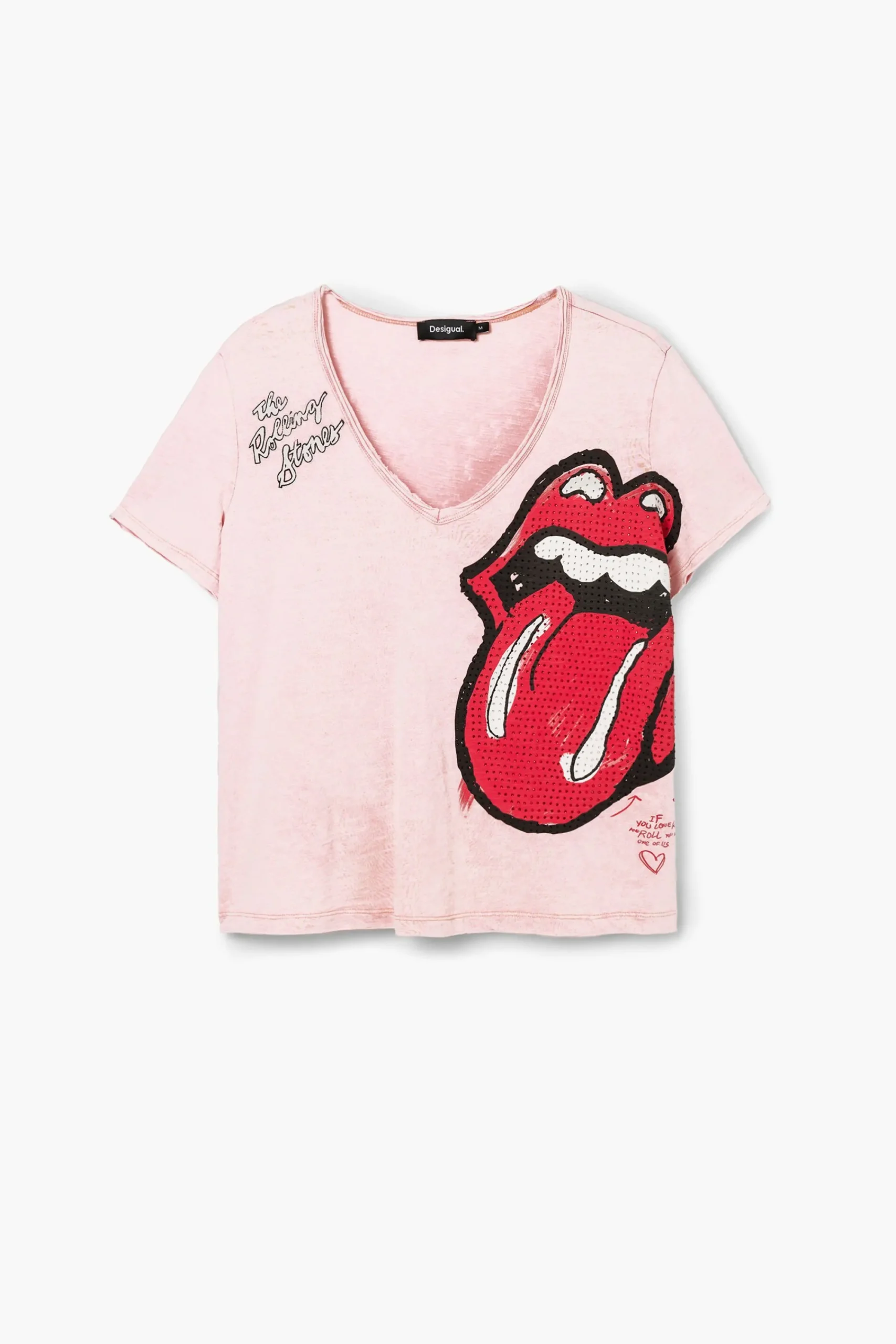 Camisas Y Blusas|Camisetas-Desigual Camiseta strass The Rolling Stones