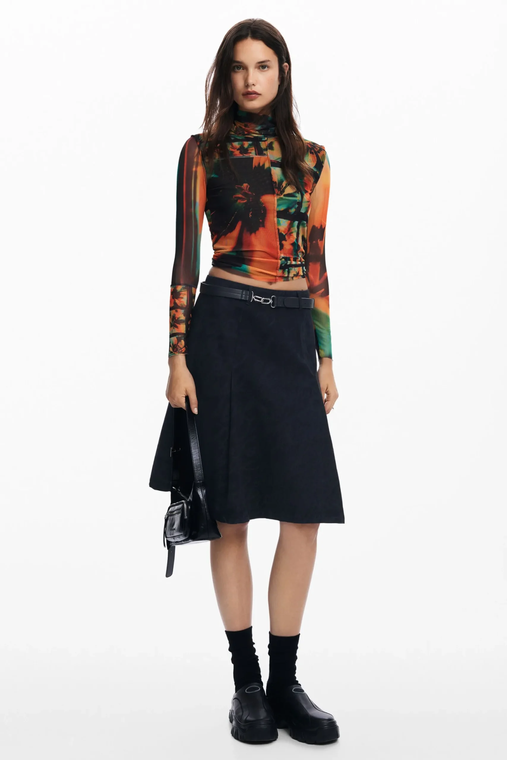 Camisas Y Blusas|Camisetas-Desigual Camiseta tul estampada