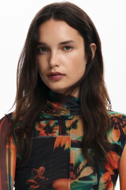 Camisas Y Blusas|Camisetas-Desigual Camiseta tul estampada