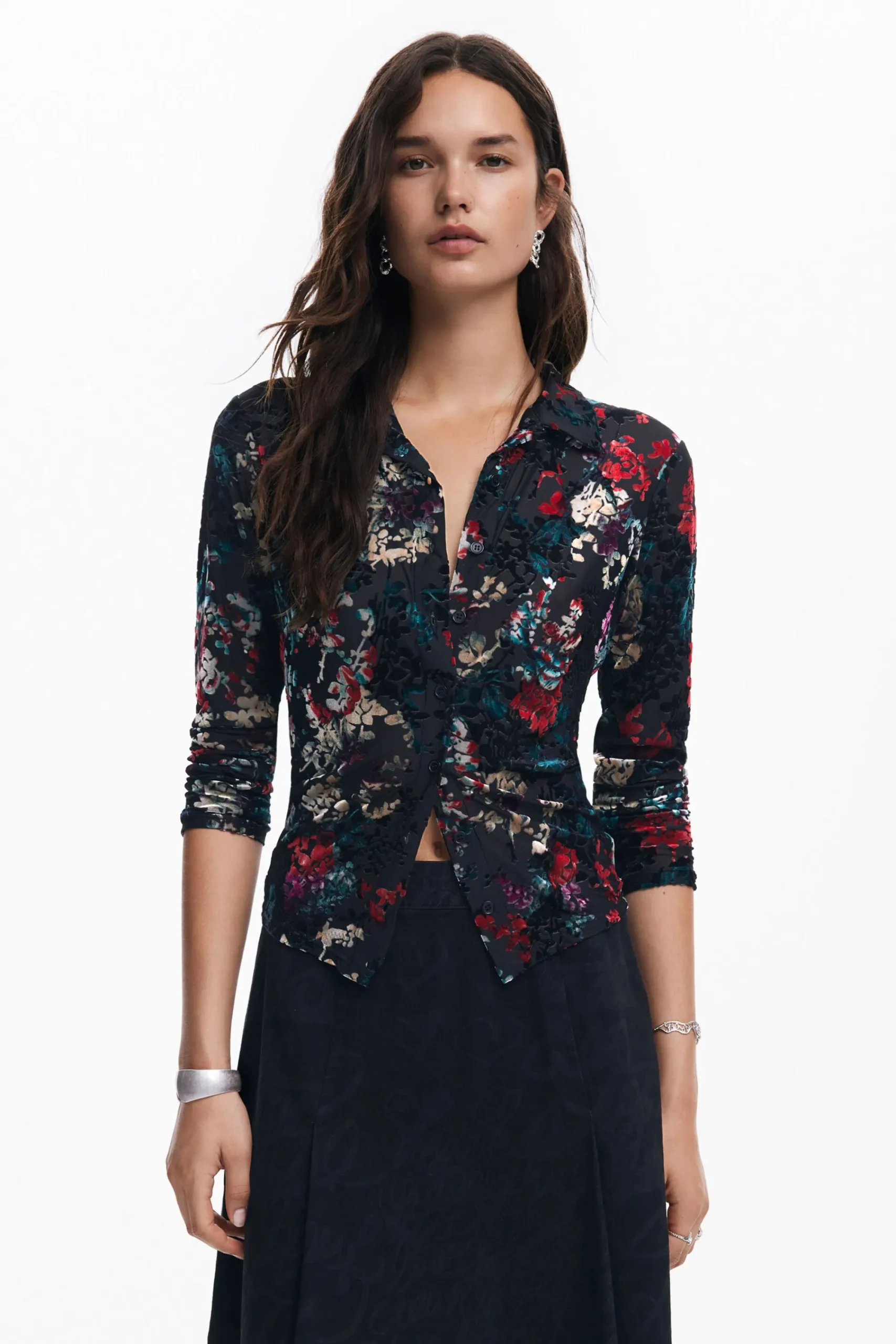 Camisas Y Blusas|Camisetas-Desigual Camiseta tul estampado floral
