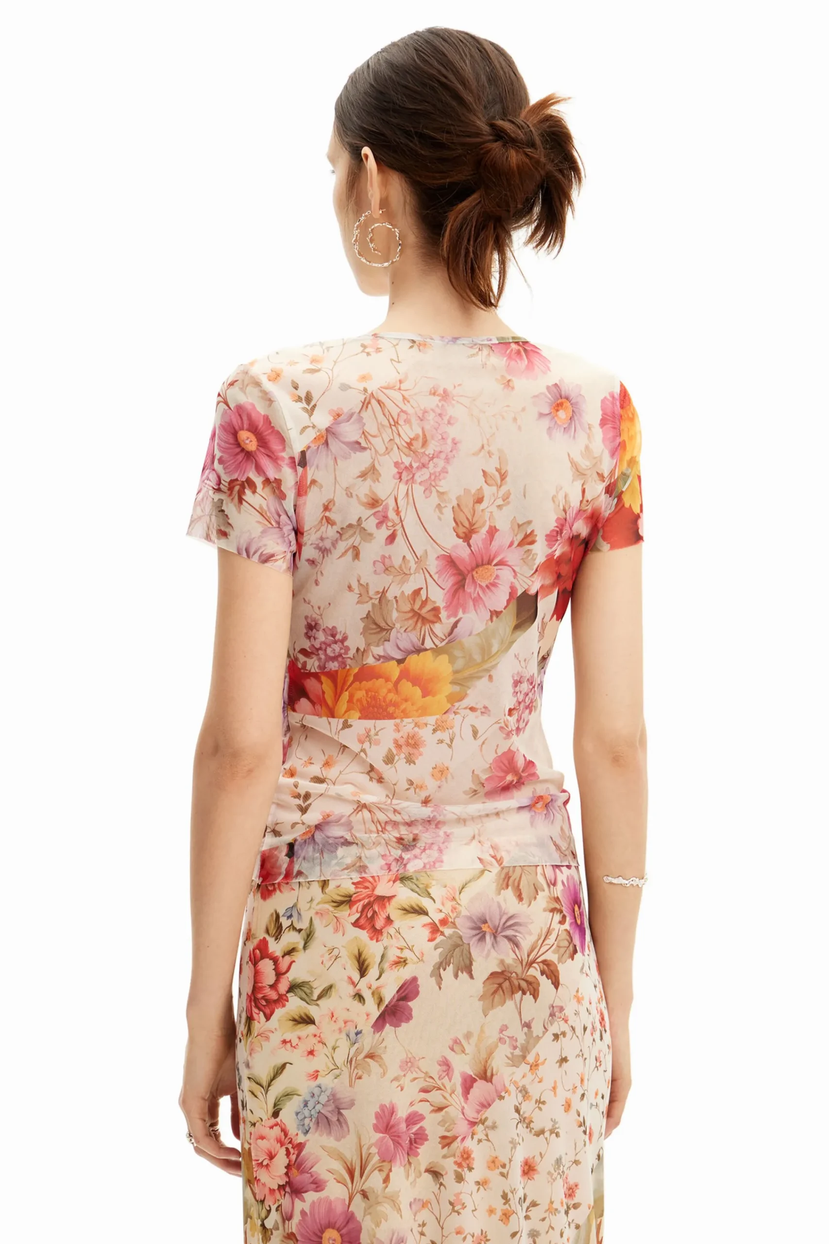 Camisas Y Blusas|Camisetas-Desigual Camiseta tul flores