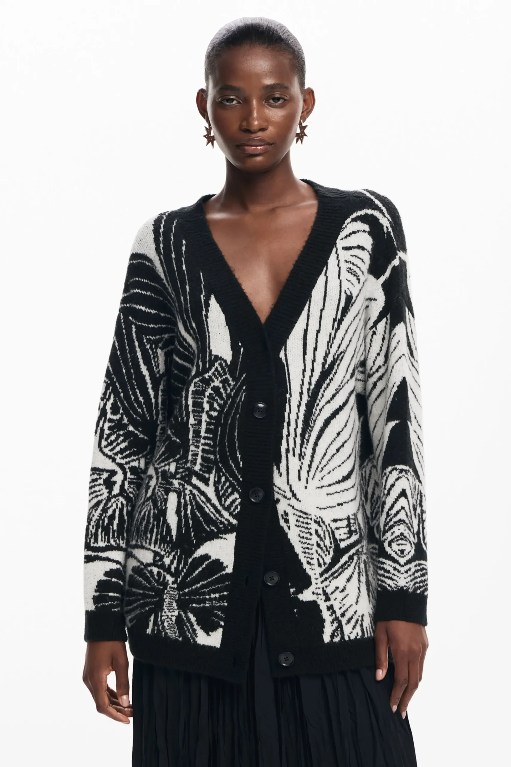Ropa De Punto|Jerséis-Desigual Cardigan estampado