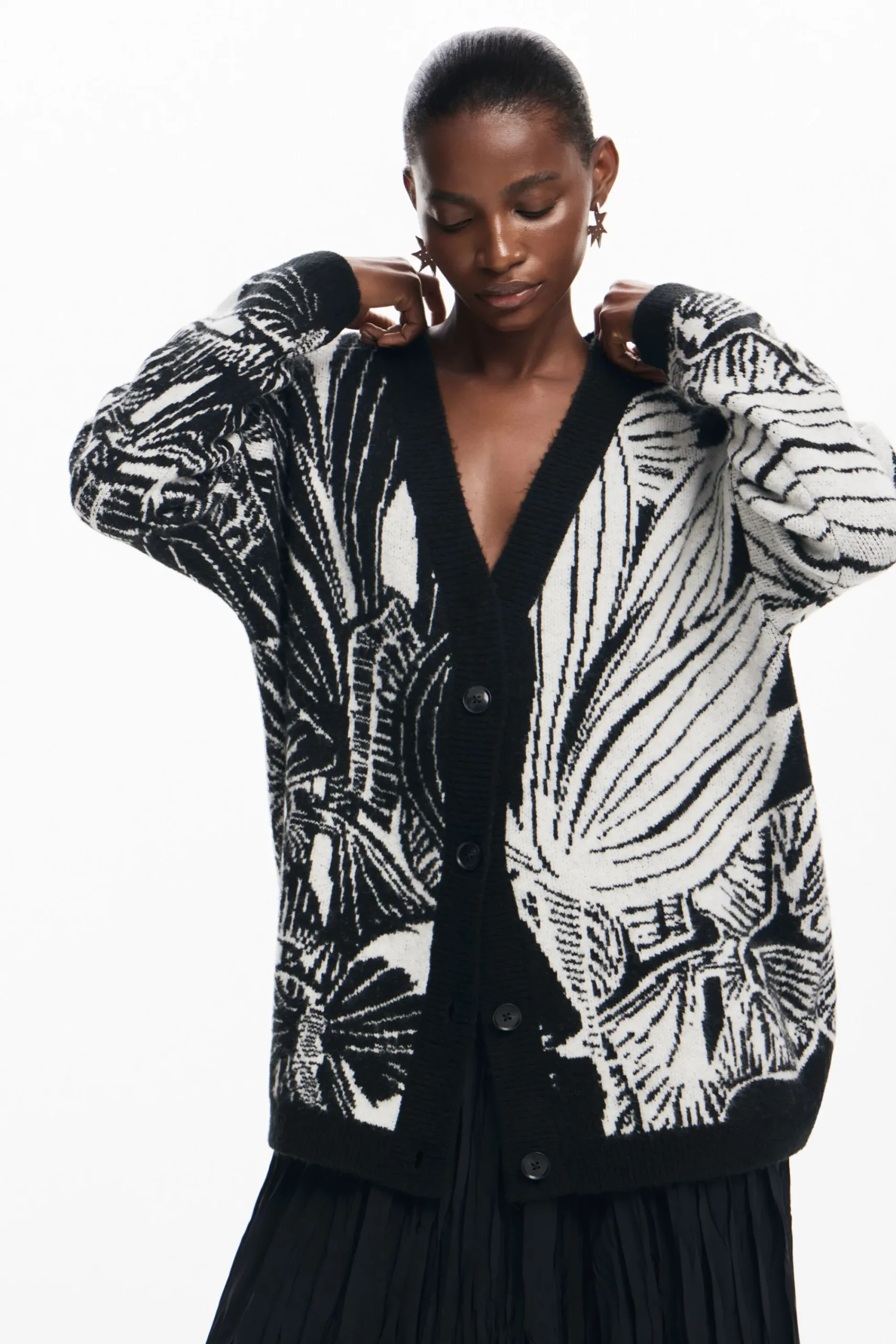 Ropa De Punto|Jerséis-Desigual Cardigan estampado