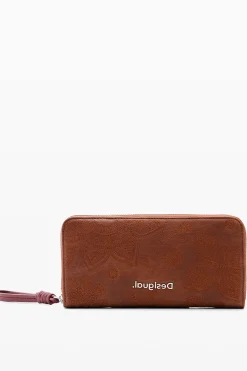 Monederos|Monederos-Desigual Cartera grande bordado flores