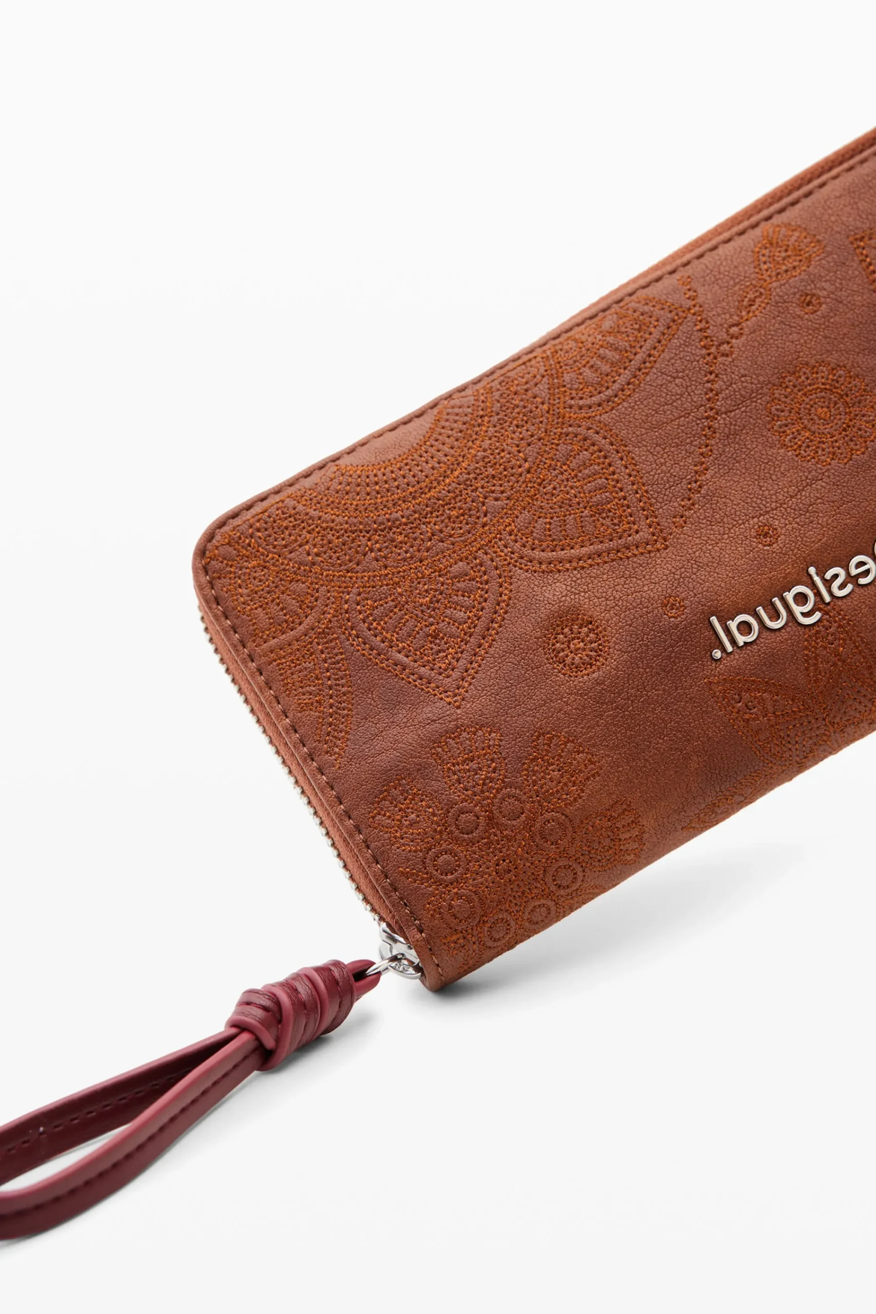 Monederos|Monederos-Desigual Cartera grande bordado flores