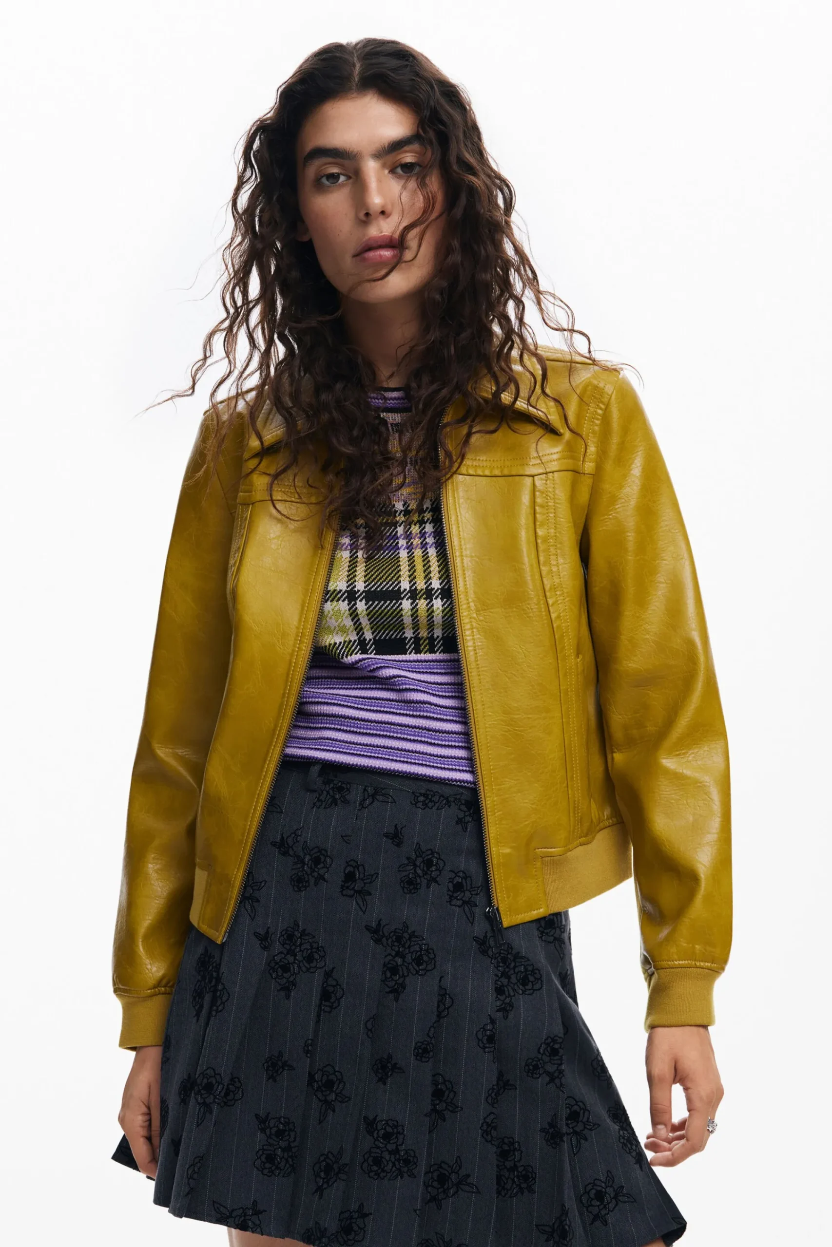 Abrigos Y Chaquetas-Desigual Cazadora biker efecto piel