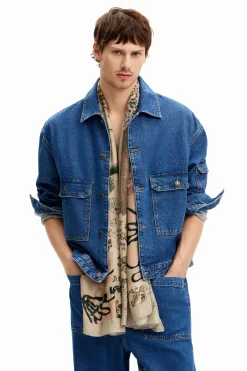 Abrigos Y Chaquetas-Desigual Cazadora denim bolsillos