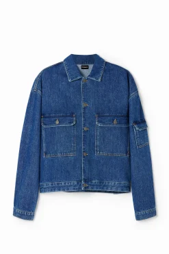 Abrigos Y Chaquetas-Desigual Cazadora denim bolsillos