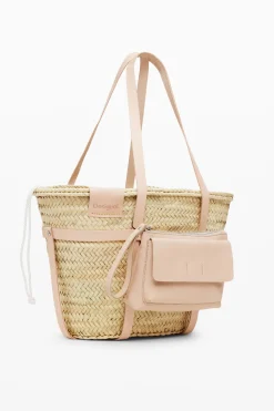 Bolsos|Bolsos Shopper-Desigual Cesta de mimbre L piel