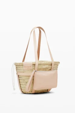 Bolsos|Bolsos Shopper-Desigual Cesta de mimbre S piel