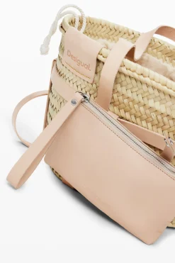 Bolsos|Bolsos Shopper-Desigual Cesta de mimbre S piel