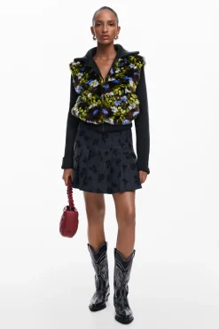 Abrigos Y Chaquetas-Desigual Chaqueta combinada flores