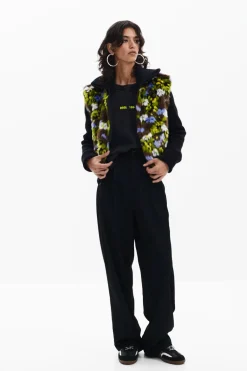 Abrigos Y Chaquetas-Desigual Chaqueta combinada flores