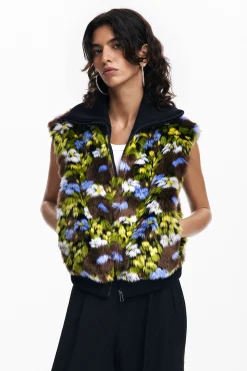 Abrigos Y Chaquetas-Desigual Chaqueta combinada flores