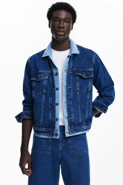 Abrigos Y Chaquetas-Desigual Chaqueta denim patchwork