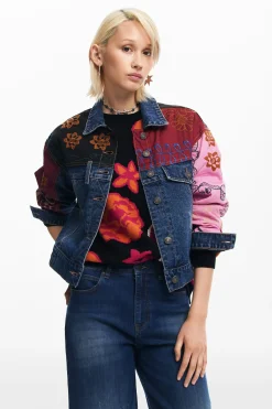 Abrigos Y Chaquetas-Desigual Chaqueta denim patchwork