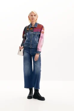 Abrigos Y Chaquetas-Desigual Chaqueta denim patchwork
