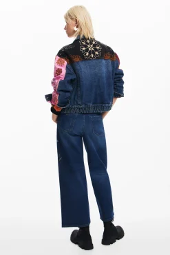 Abrigos Y Chaquetas-Desigual Chaqueta denim patchwork