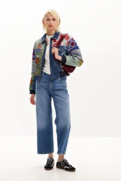 Abrigos Y Chaquetas-Desigual Chaqueta denim patchwork