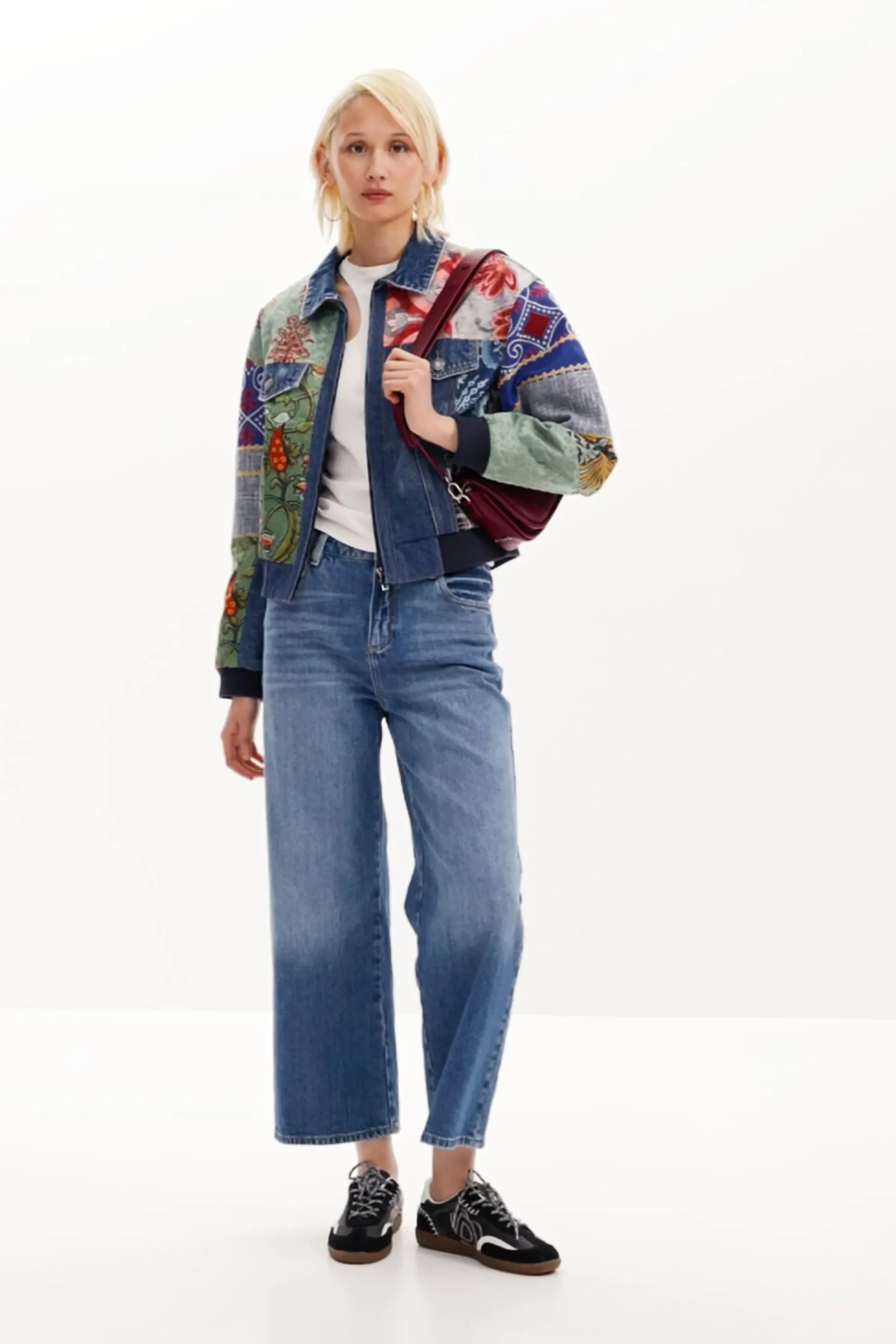 Abrigos Y Chaquetas-Desigual Chaqueta denim patchwork