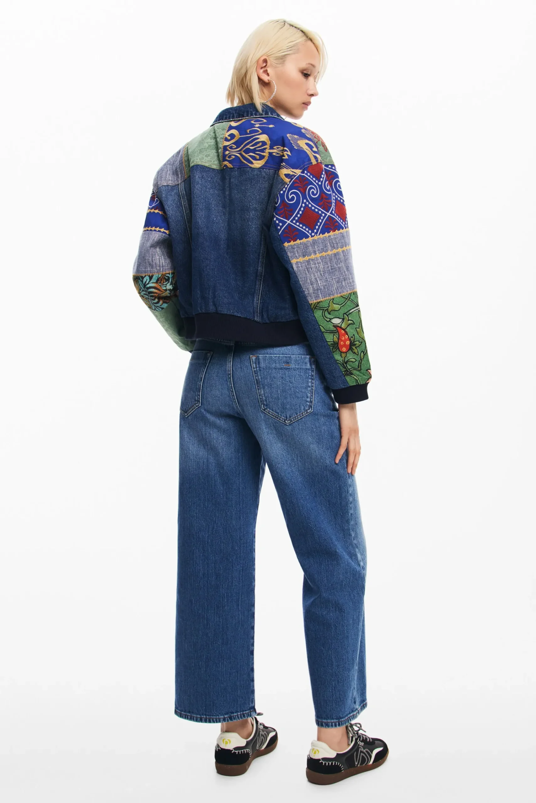 Abrigos Y Chaquetas-Desigual Chaqueta denim patchwork