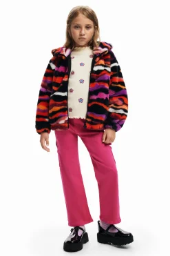 Abrigos Y Chaquetas-Desigual Chaqueta efecto pelo animal print multicolor