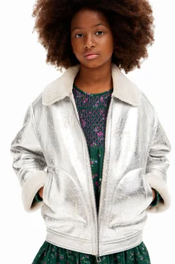 Abrigos Y Chaquetas-Desigual Chaqueta metalizada borrego