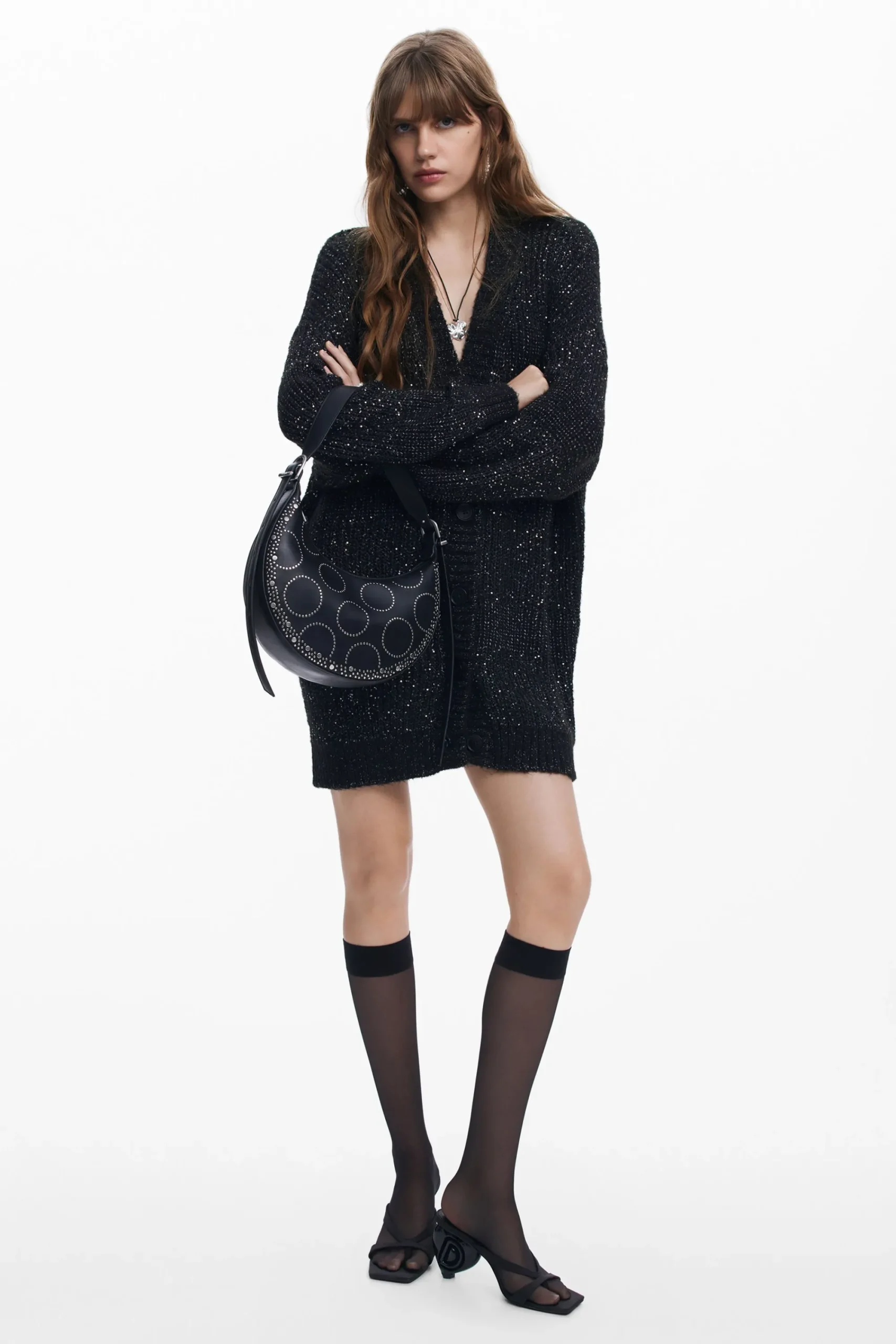 Ropa De Punto|Jerséis-Desigual Chaqueta punto cuello en V