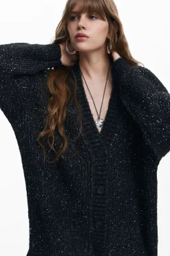 Ropa De Punto|Jerséis-Desigual Chaqueta punto cuello en V