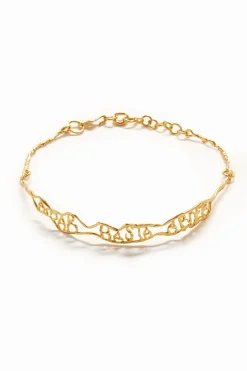 Joyería-Desigual Choker mensaje estrecho baño oro Zalio