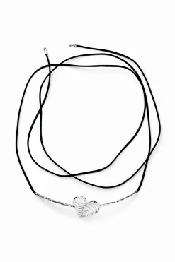 Cinturones|Joyería-Desigual Cinturón corazón baño plata piel Zalio