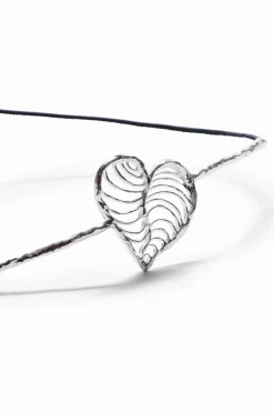 Cinturones|Joyería-Desigual Cinturón corazón baño plata piel Zalio