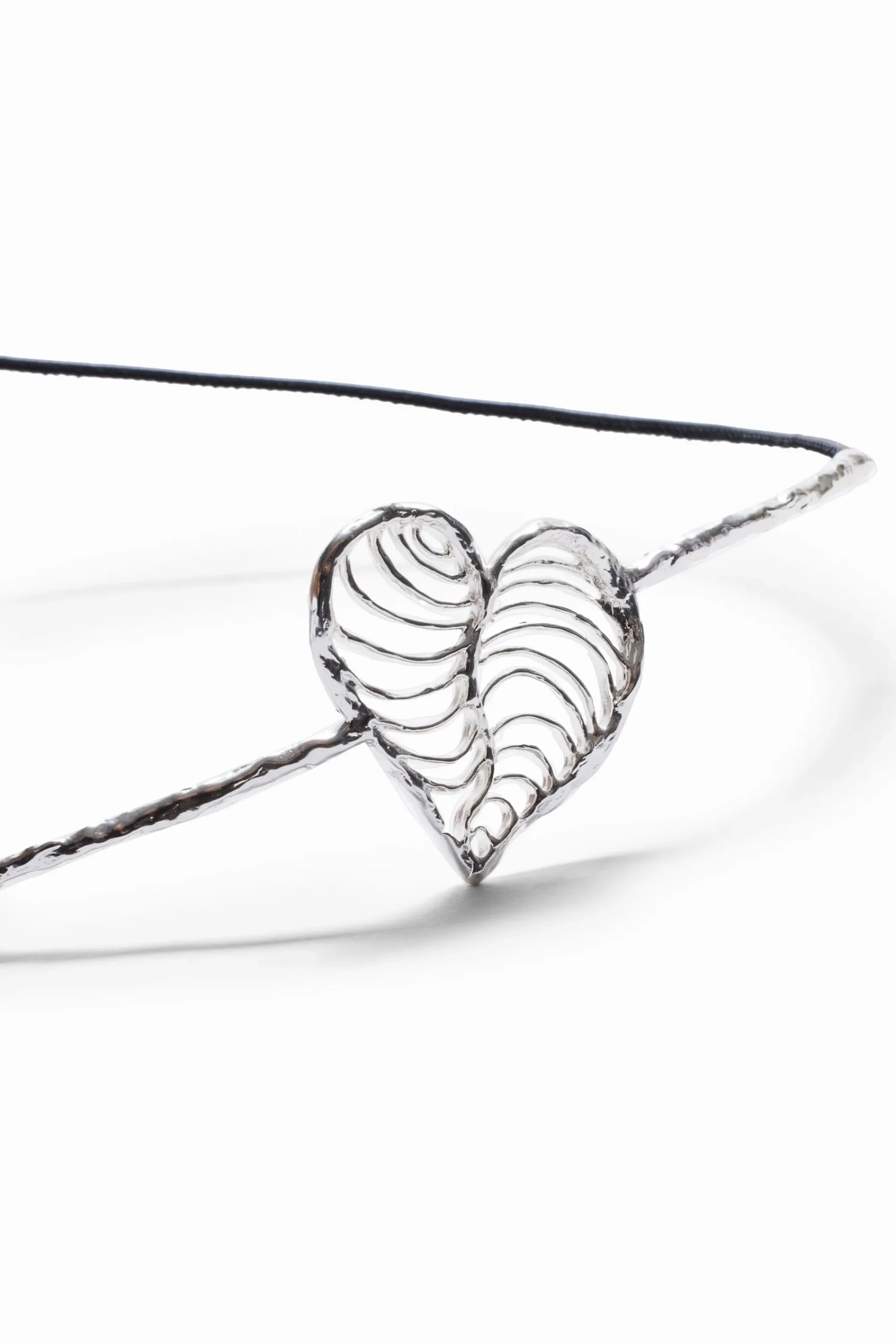 Cinturones|Joyería-Desigual Cinturón corazón baño plata piel Zalio