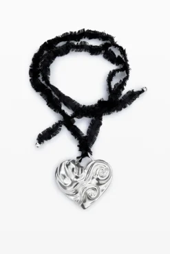 Joyería-Desigual Colgante corazón cinta baño plata Zalio