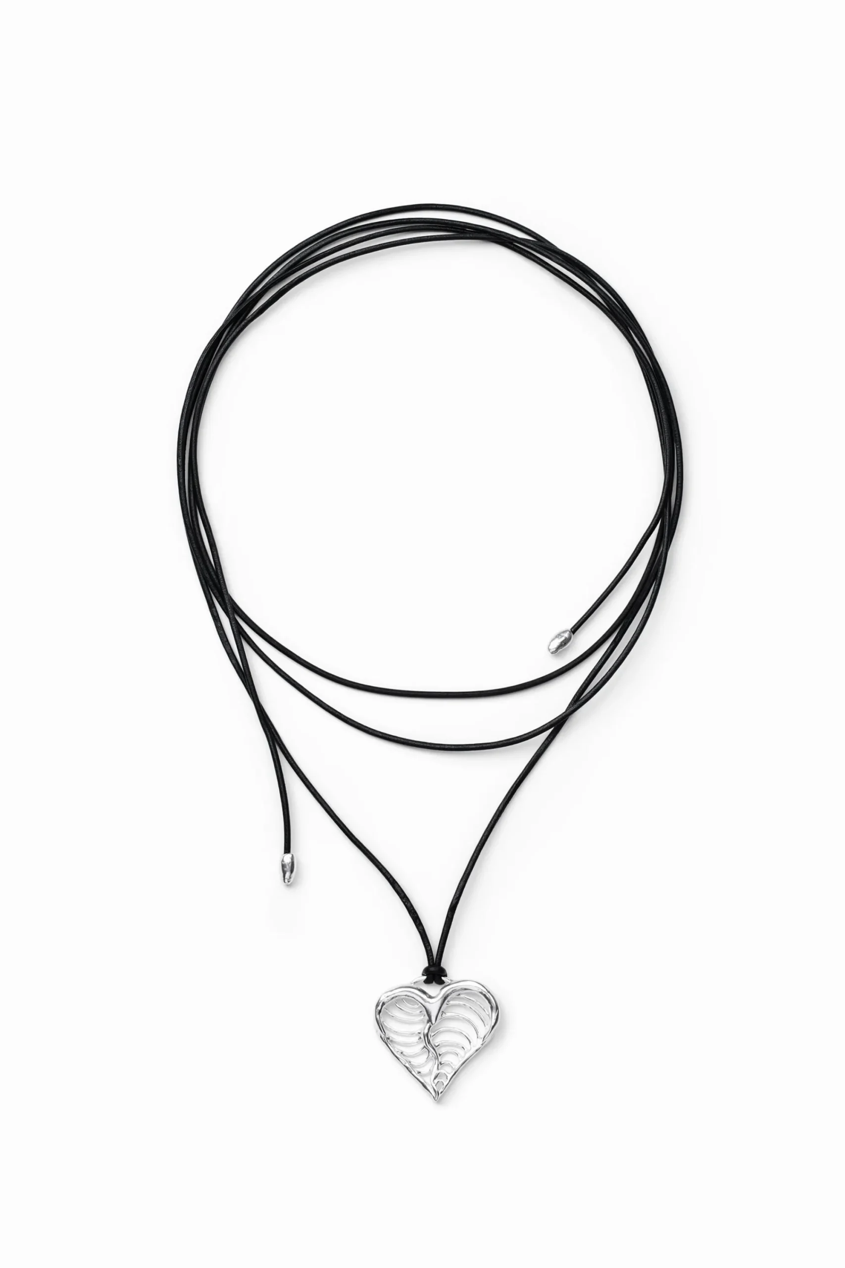 Joyería-Desigual Colgante corazón cordón baño plata Zalio