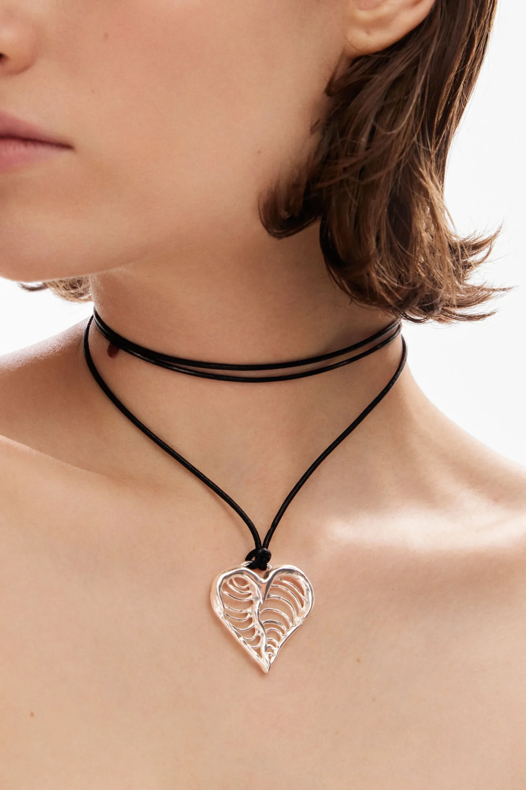 Joyería-Desigual Colgante corazón cordón baño plata Zalio