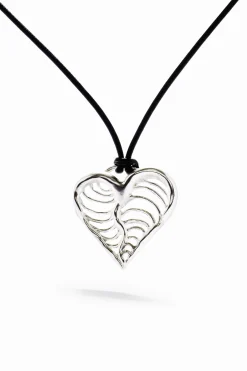 Joyería-Desigual Colgante corazón cordón baño plata Zalio