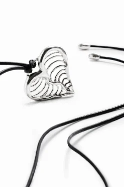 Joyería-Desigual Colgante corazón cordón baño plata Zalio