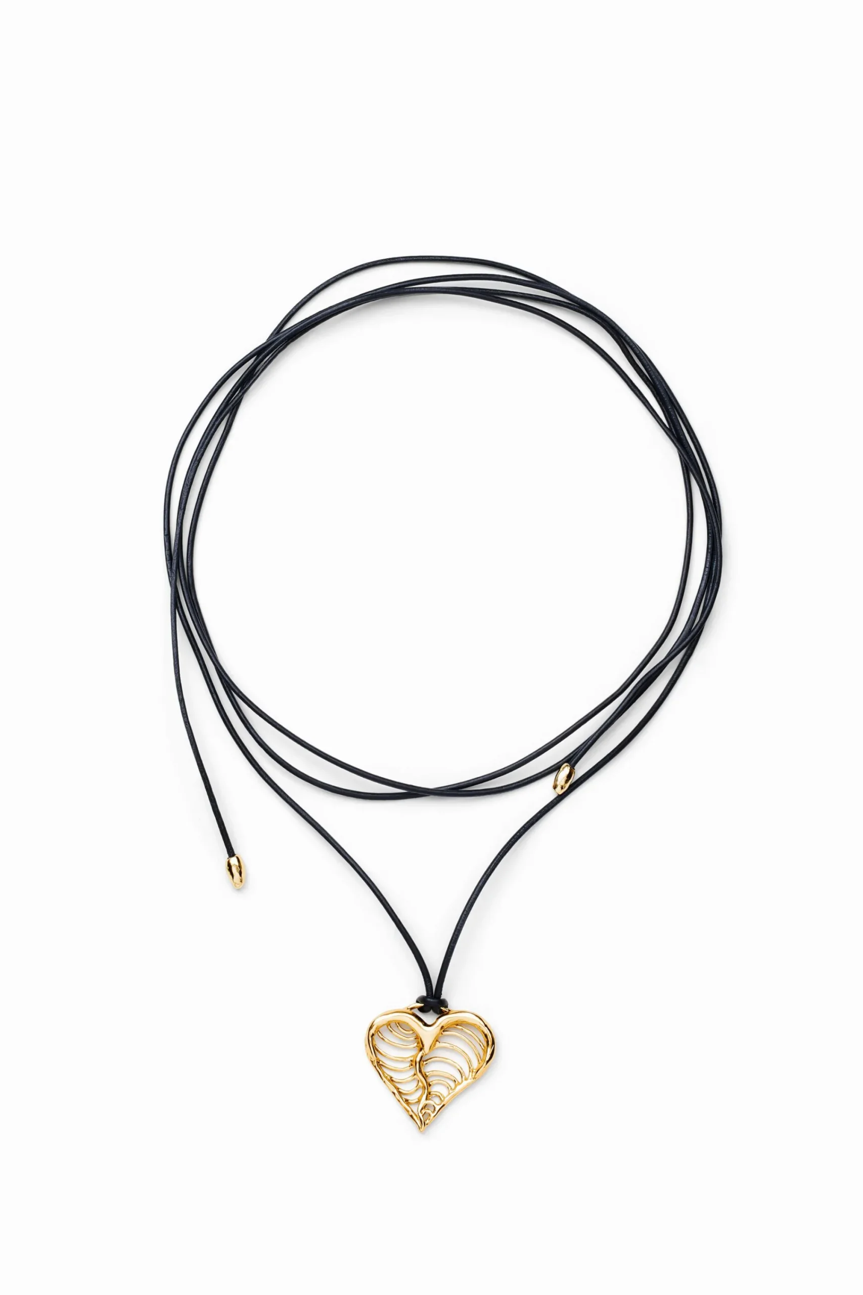 Joyería-Desigual Colgante corazón cordón baño oro Zalio