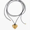 Joyería-Desigual Colgante corazón cuerda baño oro Zalio