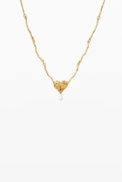 Joyería-Desigual Colgante perla baño oro Zalio