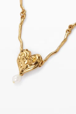 Joyería-Desigual Colgante perla baño oro Zalio