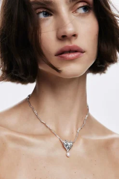 Joyería-Desigual Colgante perla baño plata Zalio