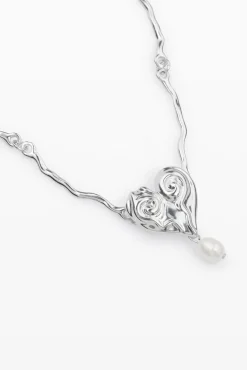 Joyería-Desigual Colgante perla baño plata Zalio