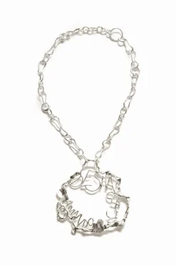 Joyería-Desigual Collar mensaje baño plata Zalio
