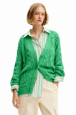 Jerséis-Desigual Cárdigan oversize calados